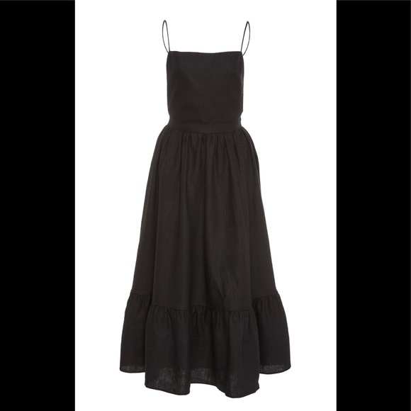 Andres Otalora - Open Back Linen Dress - Black - 0 - Picture 3 of 5